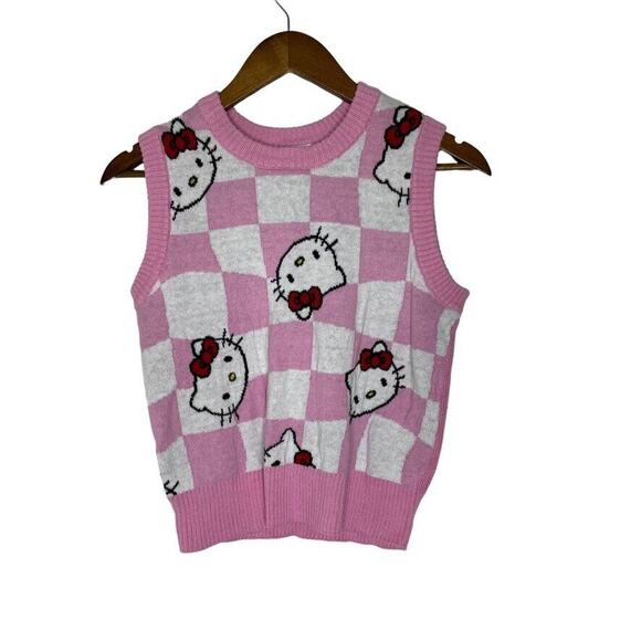 Hello Kitty Pink Sanrio Pull Over Sweater Vest Size XS Women’s - Picture 1 of 7